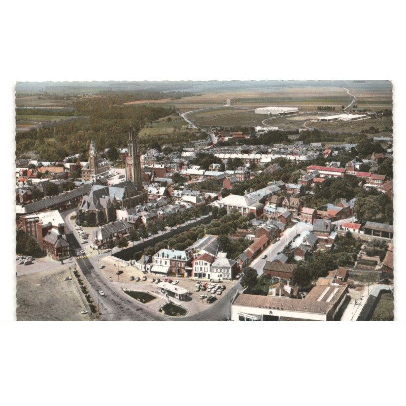 ROYE: place de la république, vue générale vue aérienne 10x15 - très bon etat