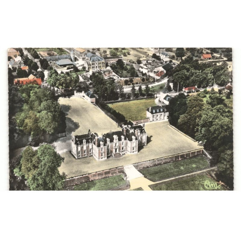 SUZANNE: vue générale, le château vue aérienne 10x15 - très bon etat