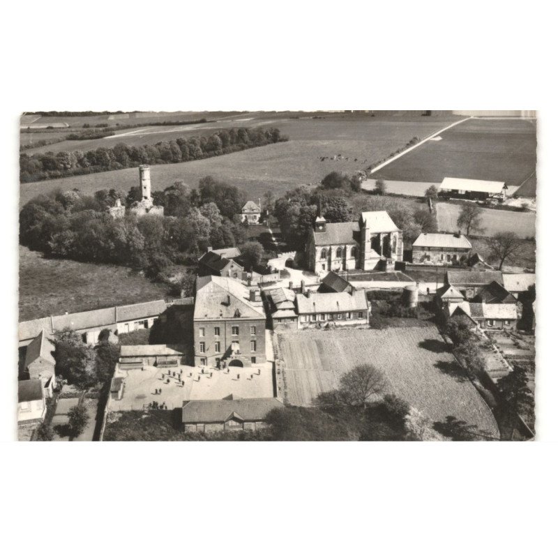 FOLLEVILLE: colonie "les heures joyeuses" vue aérienne 10x15 - très bon etat