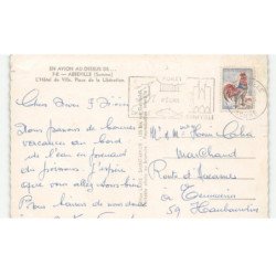 ABBEVILLE: l'hôtel de ville, place de la libération vue aérienne 10x15 - etat