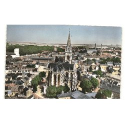 ABBEVILLE:  église saint-jacques vue aérienne 10x15 - très bon etat