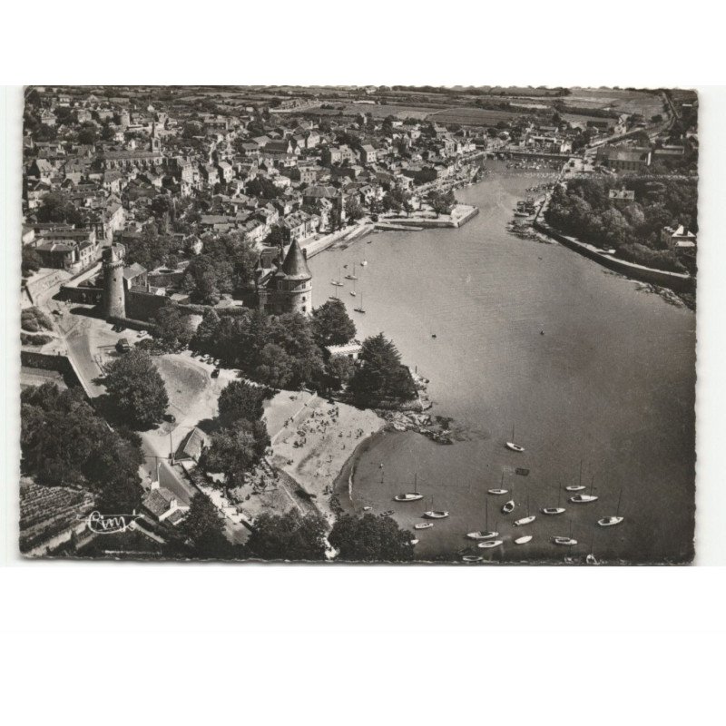 PORNIC: la plage du château et le port vue aérienne 10x15 - très bon état