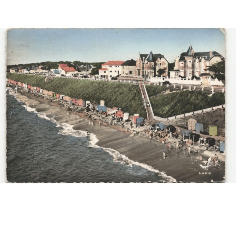 THARON-PLAGE: perle de la côte de jade, la plage au fond, le bois roi vue aérienne 10x15 - très bon état