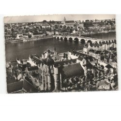 BLOIS: église saint-saturnin la cathédrale faubourg de vienne XVIe siècle vue aérienne 10x15 - état
