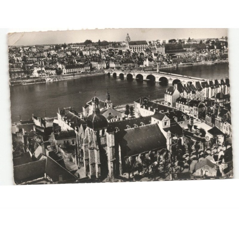 BLOIS: église saint-saturnin la cathédrale faubourg de vienne XVIe siècle vue aérienne 10x15 - état