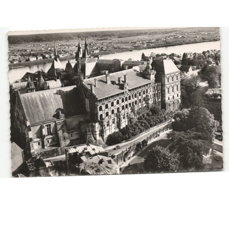 BLOIS: le château la lsalle des états généraux la façade françois 1er vue aérienne 10x15 - très bon état