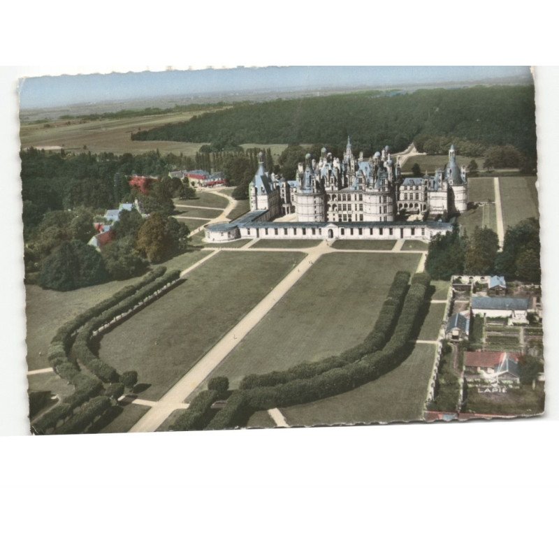 CHAMBORD: le château Charles-Quint vue aérienne 10x15 - très bon état