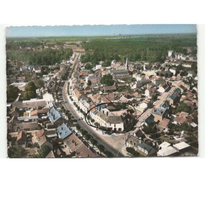 LAMOTTE-BEUVRON: avenue de l'hôtel-de-ville vue aérienne 10x15 - très bon état
