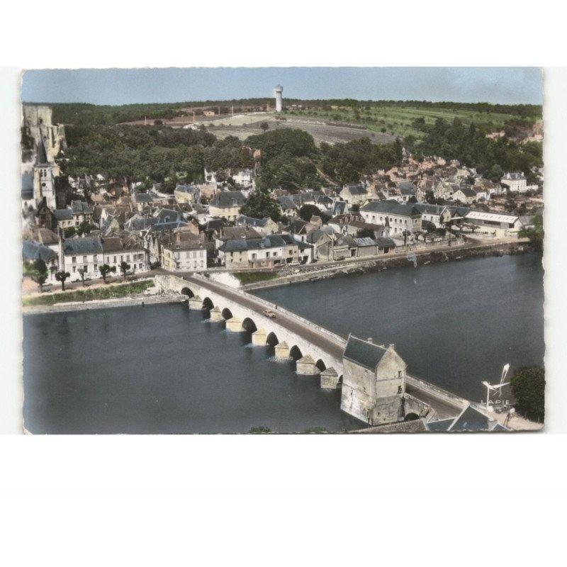 MONTRICHARD: le pont sur le cher la maison du passeur: vue aérienne 10x15 - très bon état