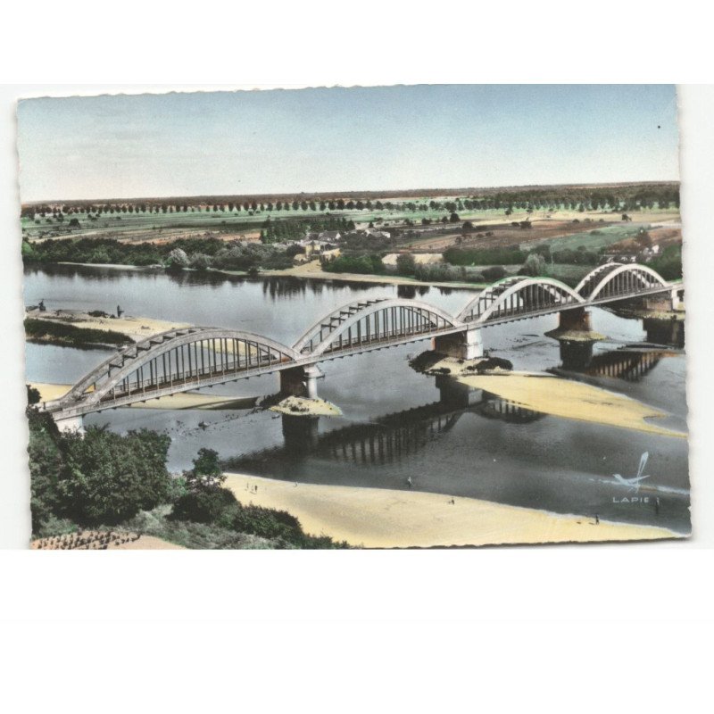 MUIDES-sur-LOIRE: le pont sur la loire vue aérienne 10x15 - très bon état