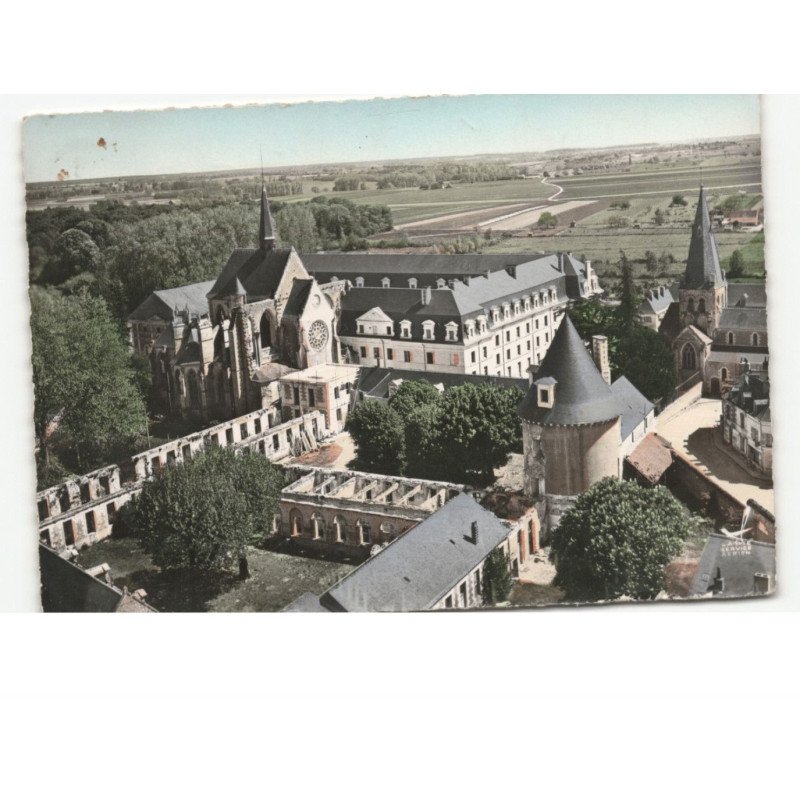 PONT-LEVOY: chapelle notre-dame des blanches et école secondaire vue aérienne 10x15 - très bon état