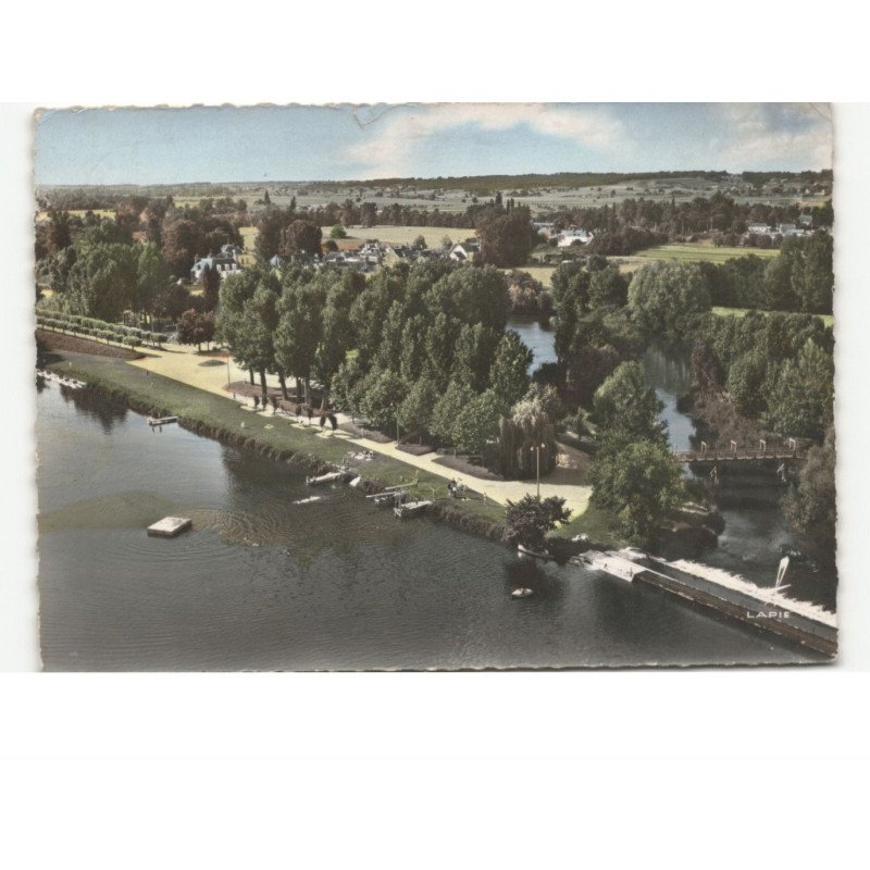 SAINT-AIGNAN-sur-CHER: la plage vue aérienne 10x15 - très bon état