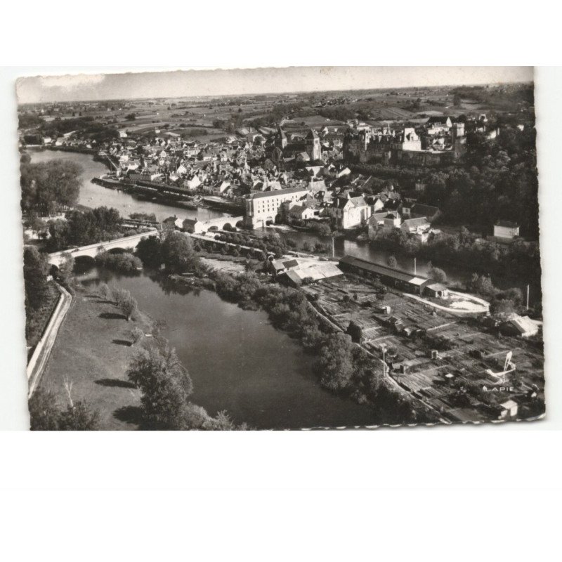 SAINT-AIGNAN-sur-CHER: le cher et vue générale vue aérienne 10x15 - très bon état