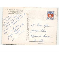 SAINT-AIGNAN-sur-CHER: le cher et vue générale vue aérienne 10x15 - très bon état
