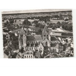 SAINT-AIGNAN-sur-CHER: l'église romane XIIe siècle vue aérienne 10x15 - très bon état