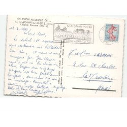 SAINT-AIGNAN-sur-CHER: l'église romane XIIe siècle vue aérienne 10x15 - très bon état