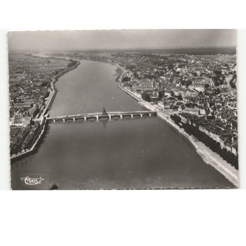 BLOIS: panoramique sur la vallée de la loire vue aérienne 10x15 - très bon état
