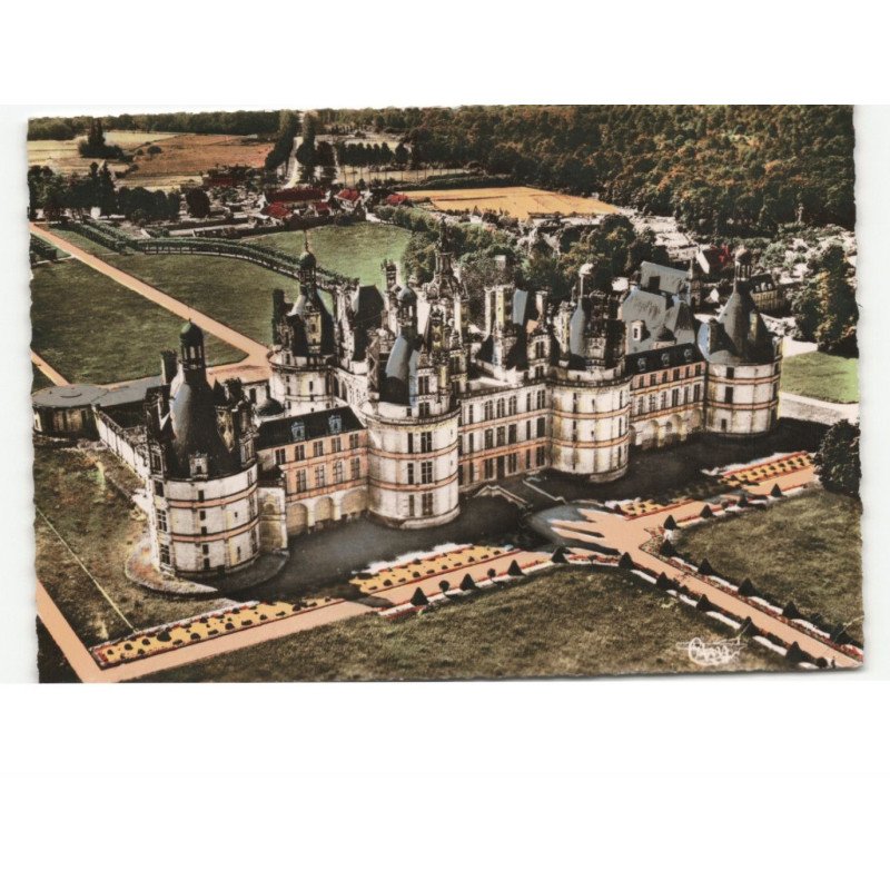 CHAMBORD: façade nord vue aérienne 10x15 - état