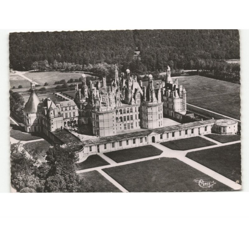 CHAMBORD: le château façade sud la porte royale vue aérienne 10x15 - très bon état