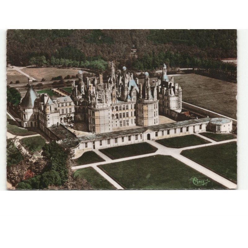 CHAMBORD: le château la porte royal vue aérienne 10x15 - très bon état