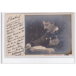 FINISTERE : Carte photo autographe de Théodore Botrel - tres bon etat
