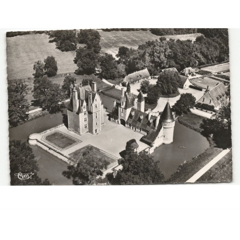LASSAY-sur-CROISNE: château du moulin XVe siècle vue aérienne 10x15 - très bon état