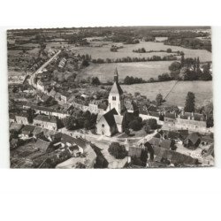 PIERREFITTE-sur-SAULDRE: l'église et la place vue aérienne 10x15 - état