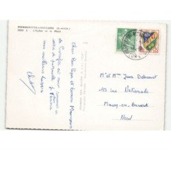 PIERREFITTE-sur-SAULDRE: l'église et la place vue aérienne 10x15 - état