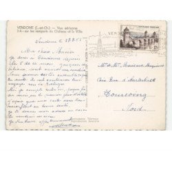 VENDOME: les remparts du château et la ville vue aérienne 10x15 - très bon état
