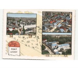 PONT LEVOY: notre-dame des blanches, la mairie vue aérienne 10x15 - très bon état