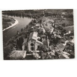 AUVILLAR: la vieille église et les bords de la garonne: vue aérienne 10x15 - très bon état