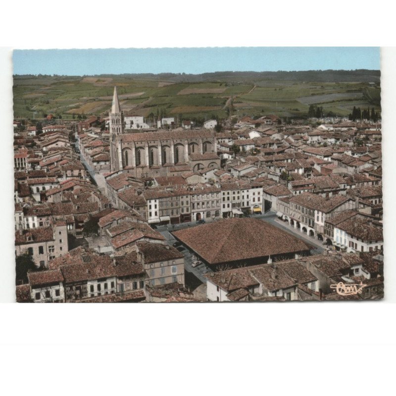 BEAUMONT-de-LOMAGNE: vue aérienne 10x15 - très bon état