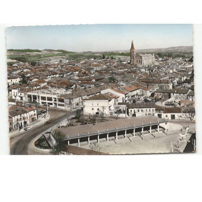 BEAUMONT-de-LOMAGNE: vue panoramique vue aérienne 10x15 - très bon état