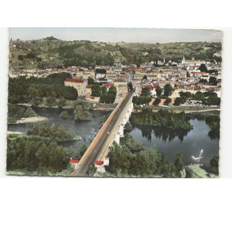 MOISSAC: le pont napoléon vue aérienne 10x15 - état