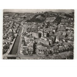 MOISSAC: l'église saint-jacques et le canal vue aérienne 10x15 - très bon état