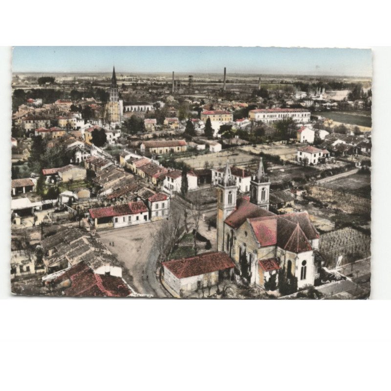 MONTECH: église lafeuillade vue aérienne 10x15 - très bon état