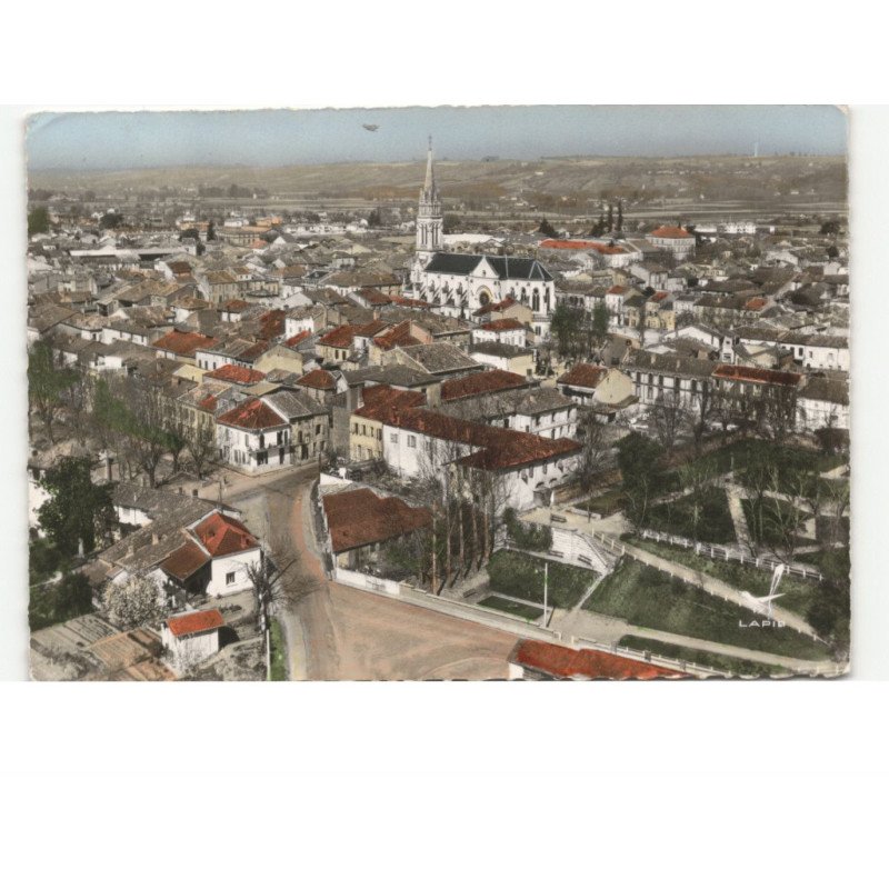 VALENCE D'AGEN: vue panoramique vue aérienne 10x15 - très bon état