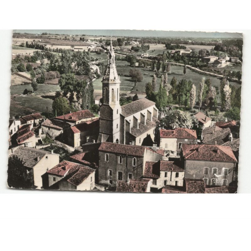 CAHUZAC-sur-VERE: l'église vue aérienne 10x15 - très bon état