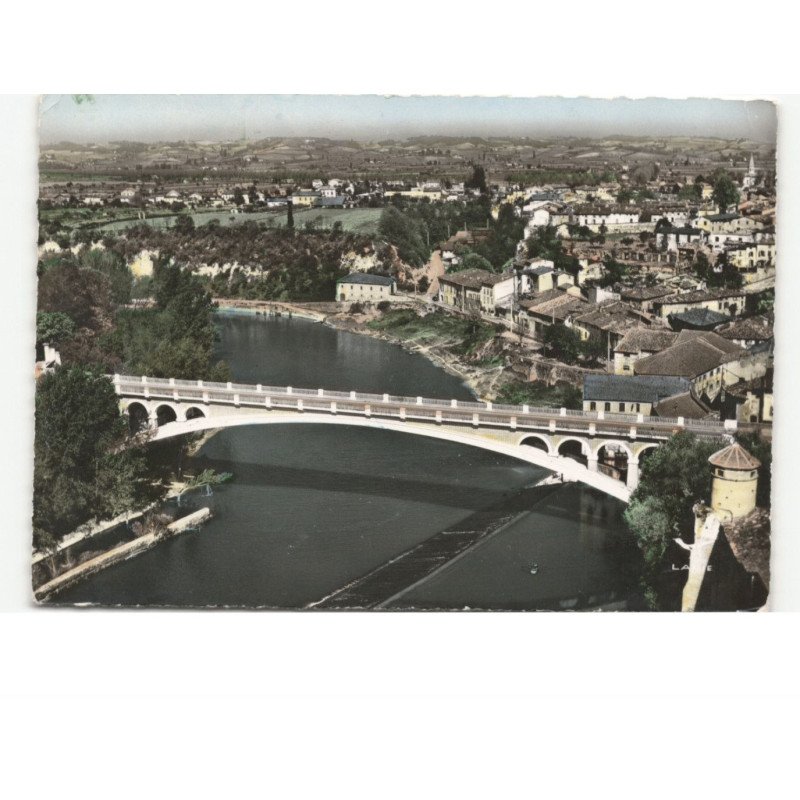 GAILLAC: pont saint-michel et le quai vue aérienne 10x15 - état