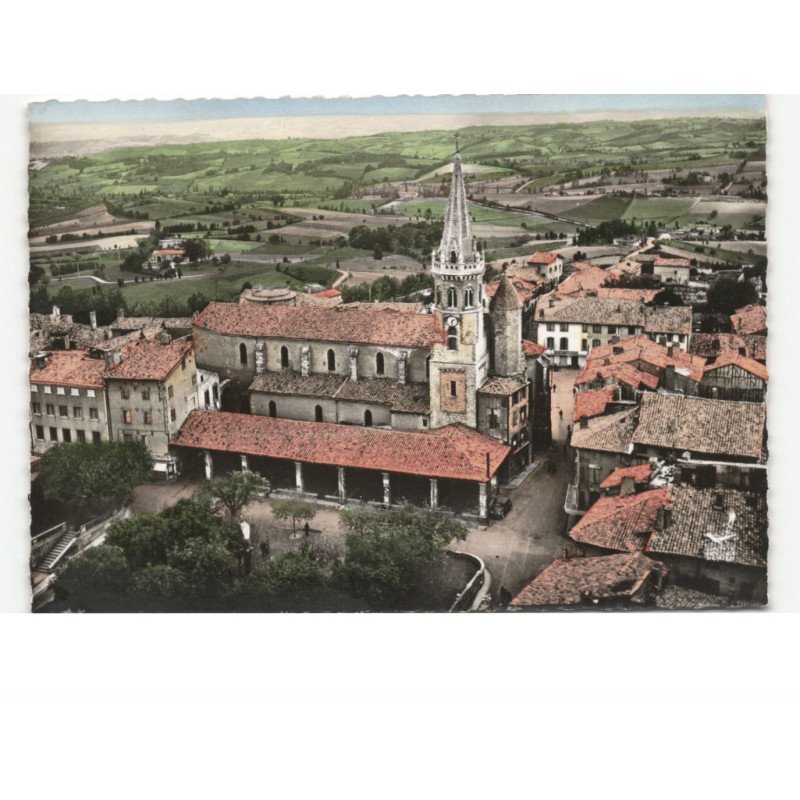 PUYLAURENS: quartier l'église vue aérienne 10x15 - très bon état