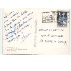 CARMAUX: vue générale place Jean-Jaurès vue aérienne 10x15 - très bon état