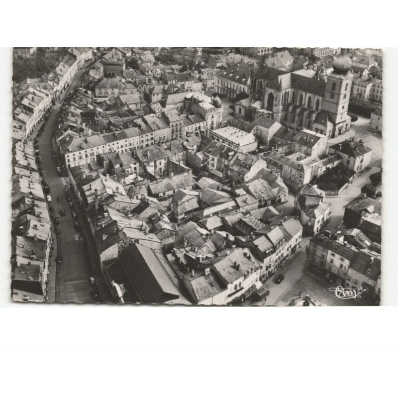 REMIREMONT: la grande rue et église saint-romaric vue aérienne 10x15 - très bon état