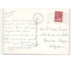 SAULXURES-sur-MOSELOTTE: l'église et la grande rue vue aérienne 10x15 - très bon état