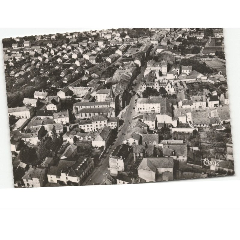 THAON-les-VOSGES: l'église la rue d'alsace et la rue de lorraine vue aérienne 10x15 - très bon état