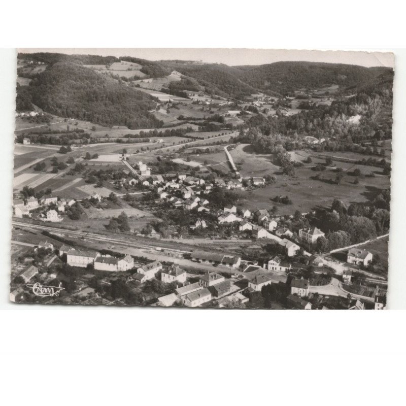 LE VAL-D'AJOL: vue de la gare et la section des champs avec la vallée des mousses vue aérienne 10x15 - très bon état