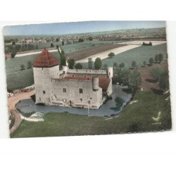 POUILLY-sur-CHARLIEU: tour de montrenard XIIIe siècle vue aérienne 10x15 - très bon état