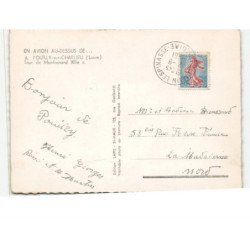 POUILLY-sur-CHARLIEU: tour de montrenard XIIIe siècle vue aérienne 10x15 - très bon état