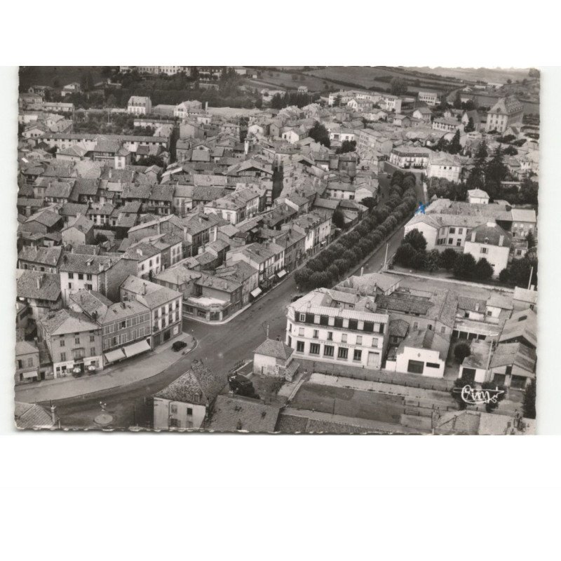 CHARLIEU: la ville et le boulevard jacquard vue aérienne 10x15 - très bon état