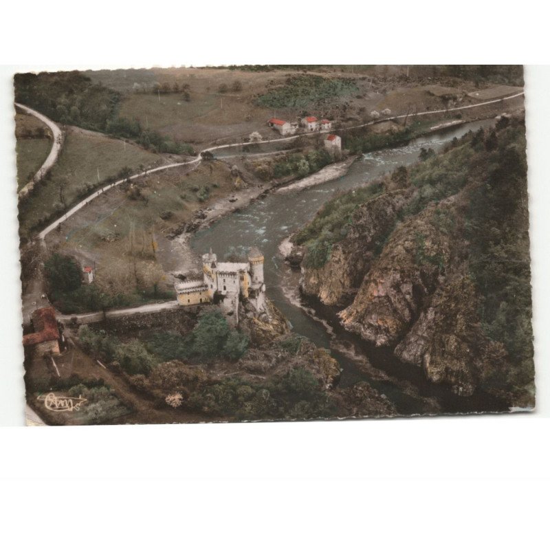 LA ROCHE: le château de et les gorges de la loire vue aérienne 10x15 - très bon état