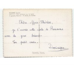 ROANNE: a gauche, roanne, à droite, le coteau vue aérienne 10x15 - très bon état